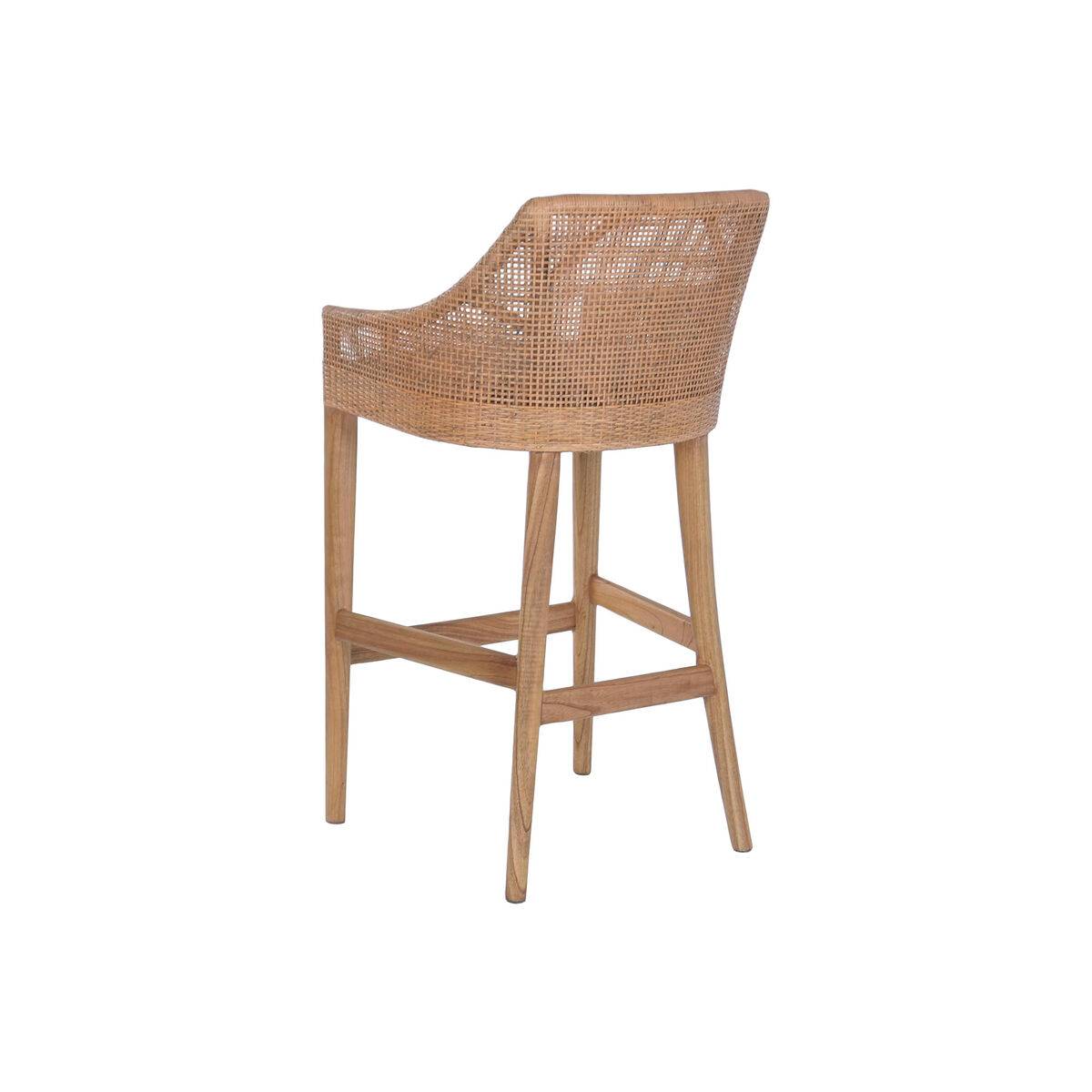 Taburete Home ESPRIT Marrón Gris Ratán 51 X 52 X 100 CM