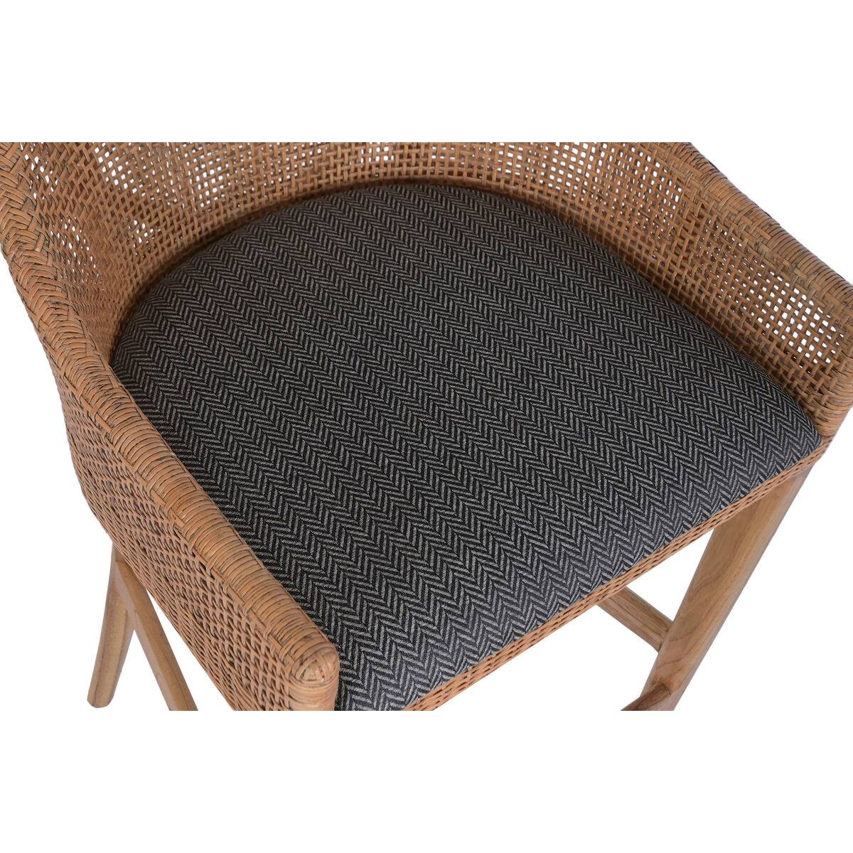 Taburete Home ESPRIT Marrón Gris Ratán 51 X 52 X 100 CM