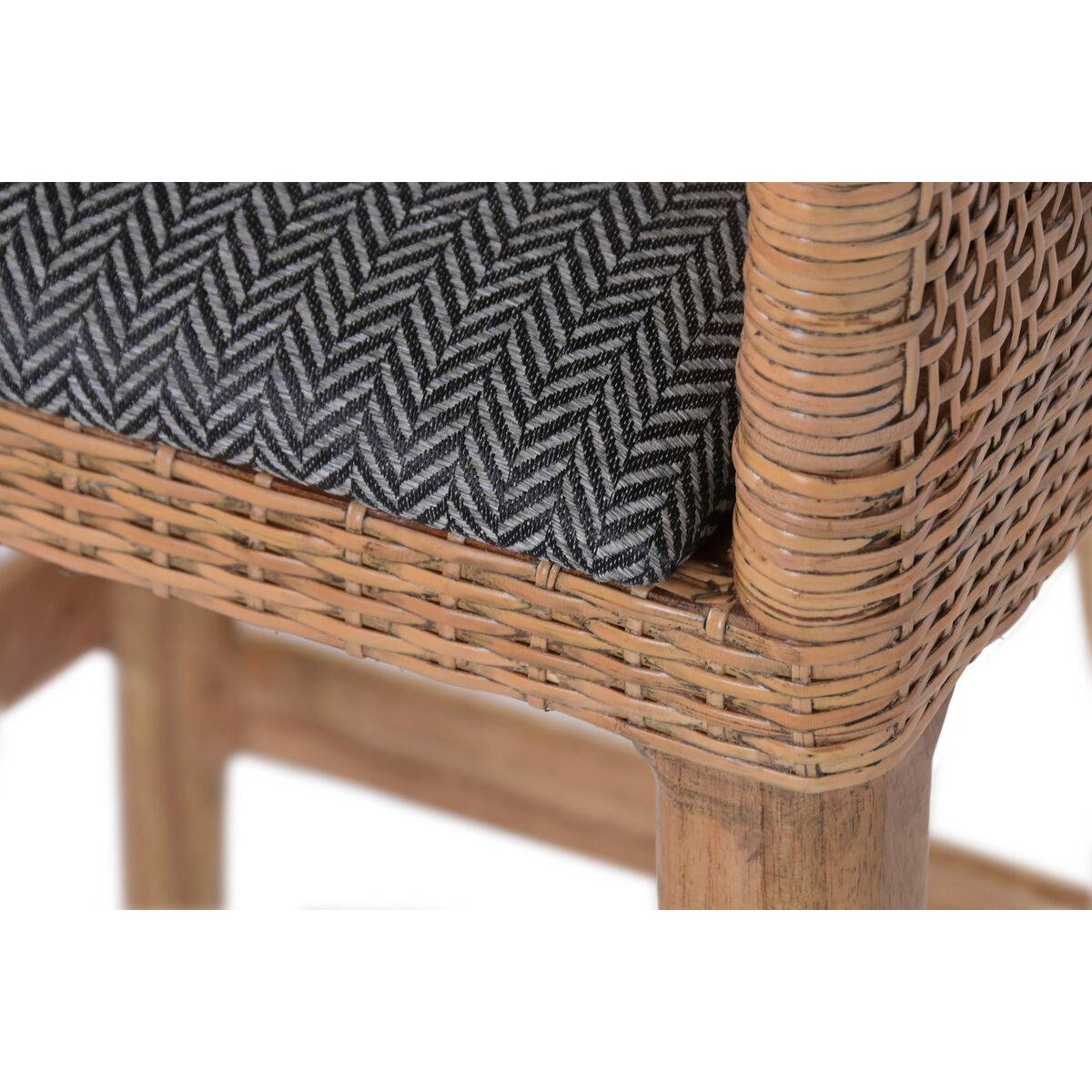 Taburete Home ESPRIT Marrón Gris Ratán 51 X 52 X 100 CM