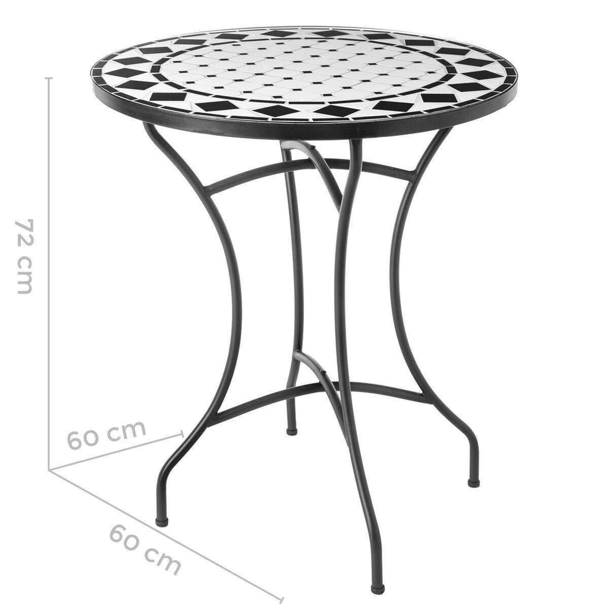 Mesa auxiliar Delfos Blanco Negro 60 x 60 x 72 cm