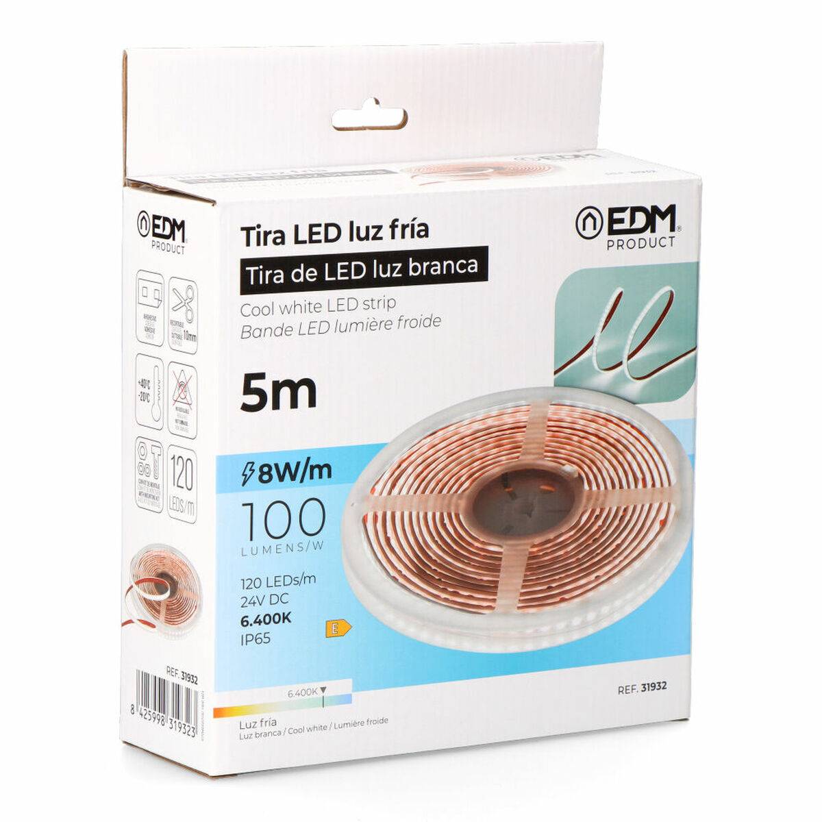 Tiras LED EDM 31932 Luz fría
