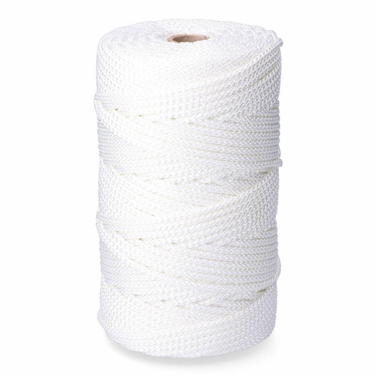 Cordón EDM 87918 Blanco Poliéster 5 mm x 200 m Trenzado