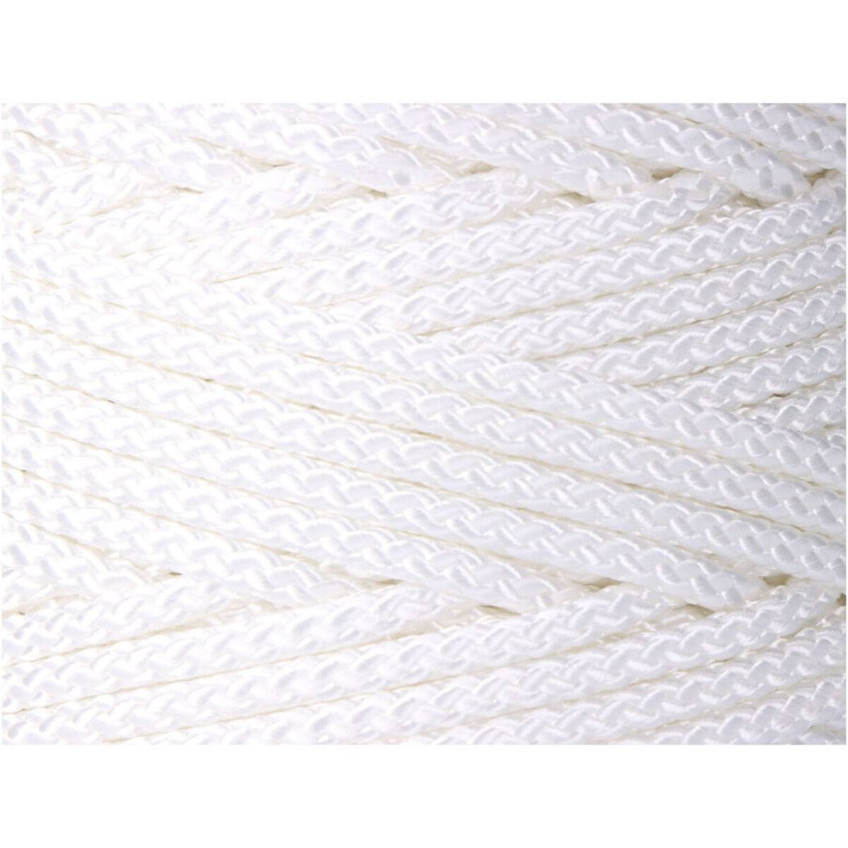 Cordón EDM 87919 Blanco Poliéster 6 mm x 200 m Trenzado