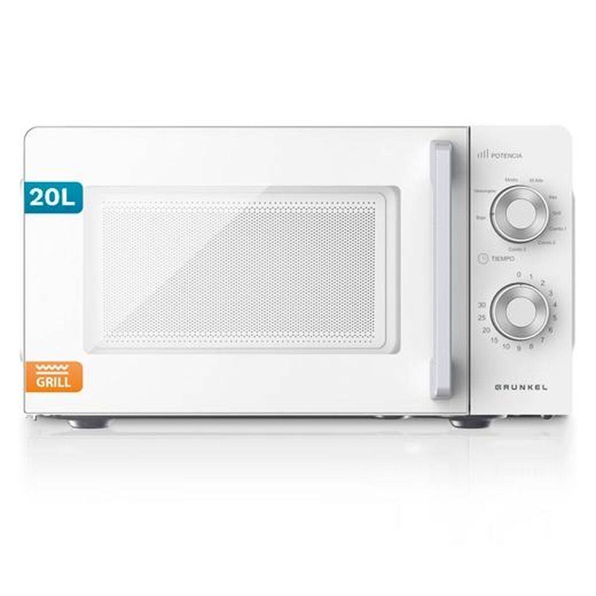 Microondas con Grill Grunkel Blanco 700 W 20 L