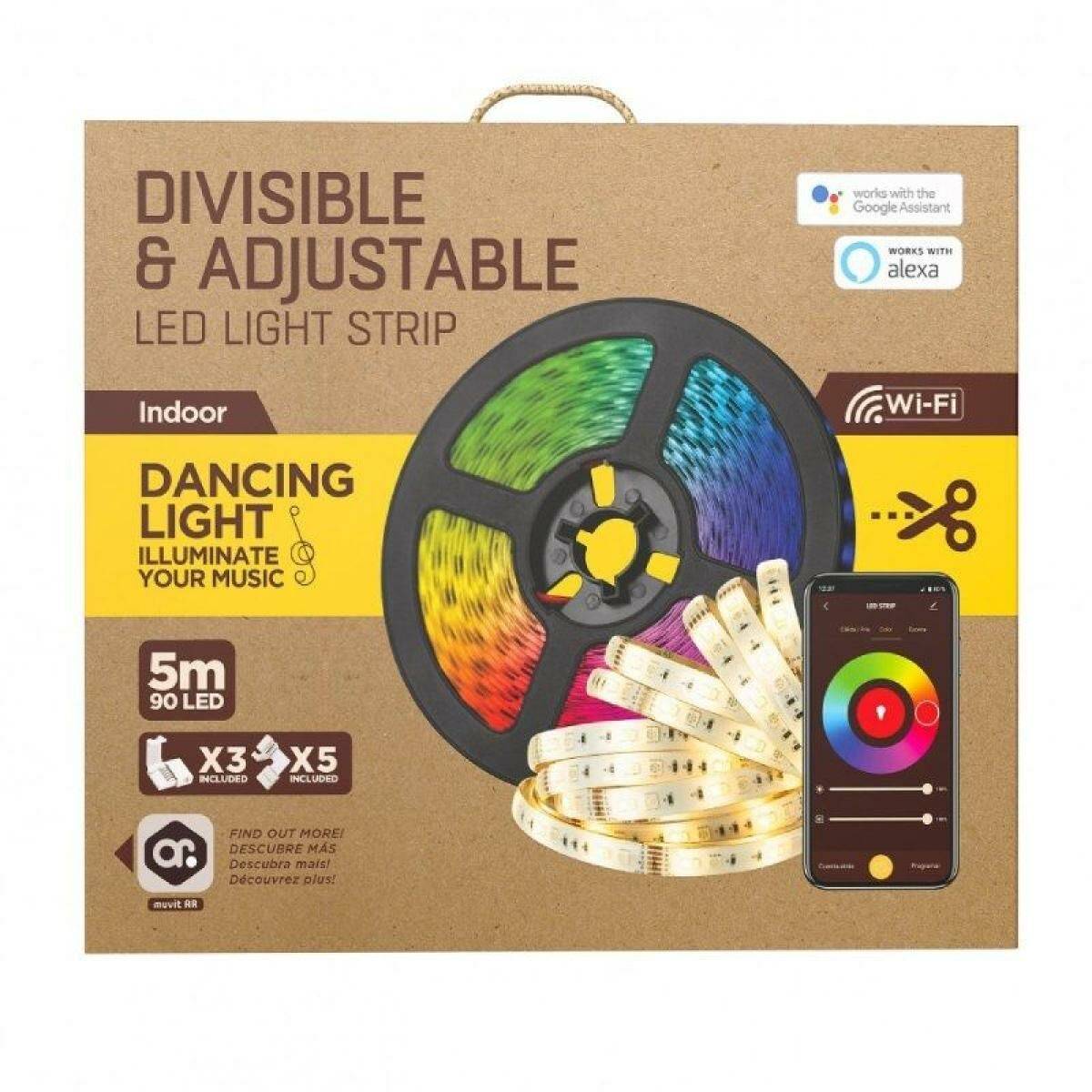 Tiras LED Muvit MIOLST002 Negro Multicolor Dorado F 5 m