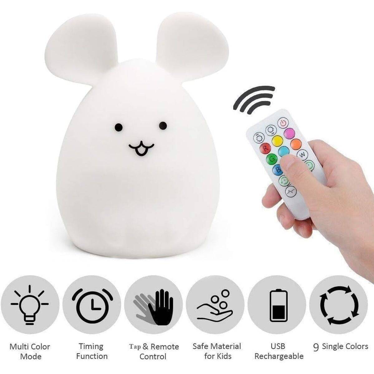Lámpara infantil Mouse con Altavoz Bluetooth