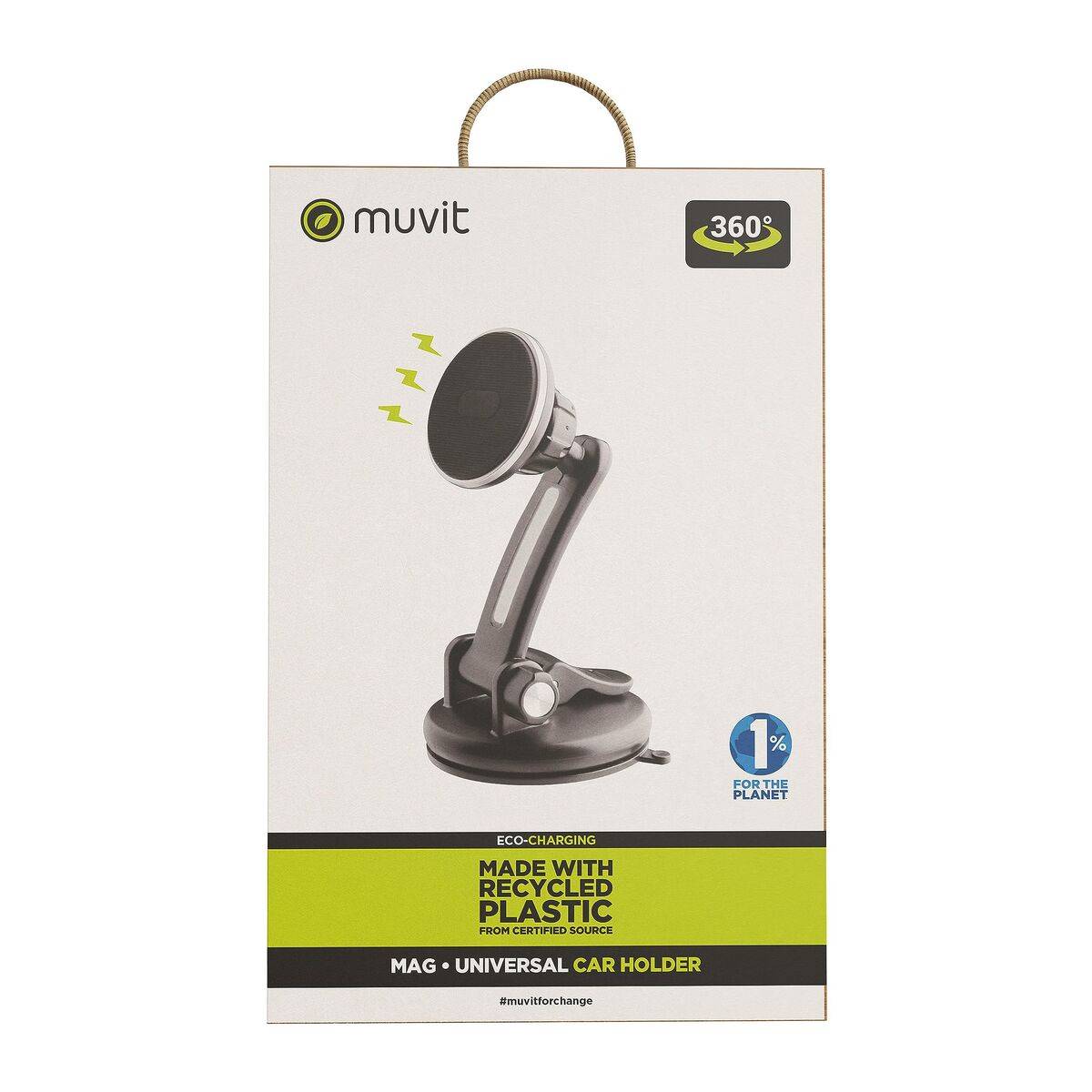 muvit for change soporte coche universal ventosa magnético negro