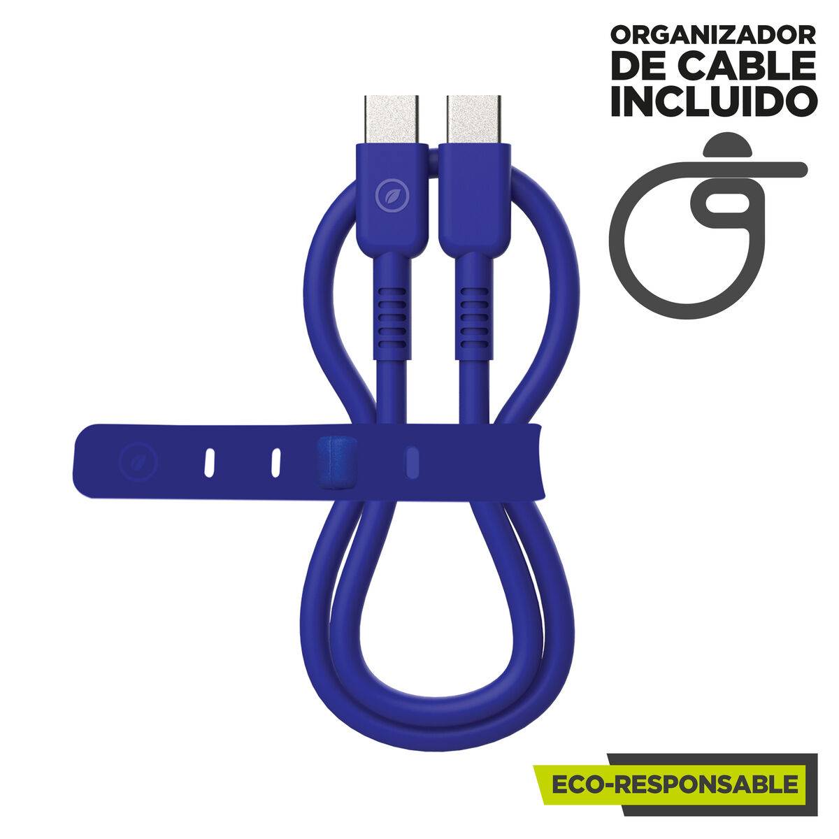 muvit for change cable Tipo C a Tipo C 3A/60W 0.2m azul