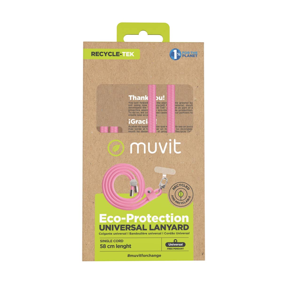 Cordón para Teléfono Móvil Muvit for Change Rosa