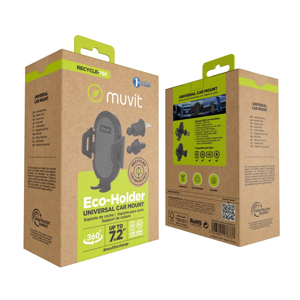 Soporte para Coche Muvit Negro 7"
