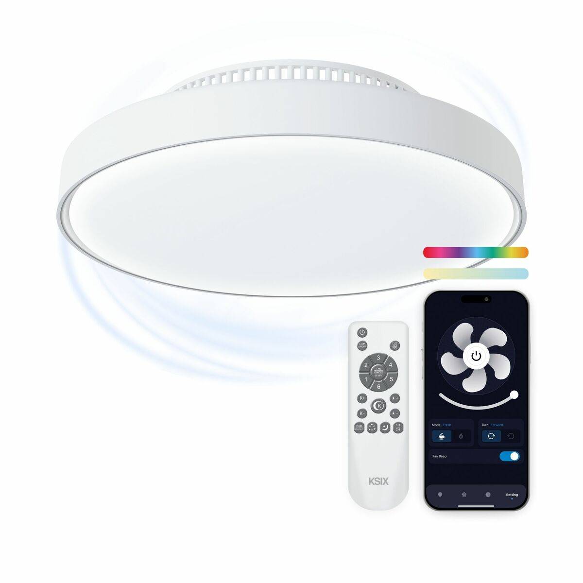 Ventilador de Techo con Luz KSIX Mistral Blanco (Reacondicionado D)