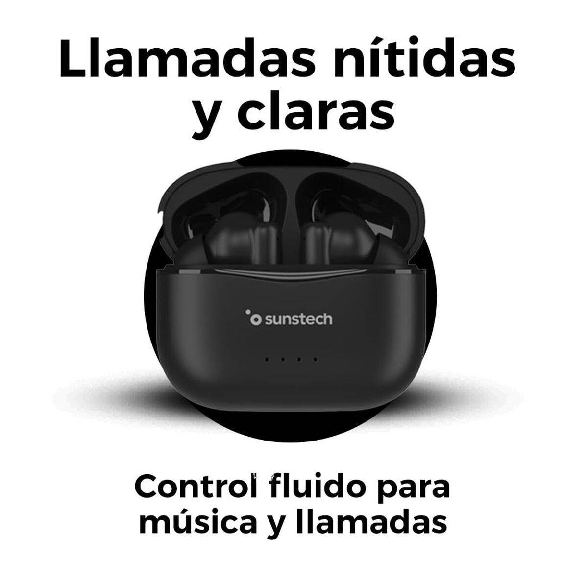 Auriculares Bluetooth Sunstech WAVEPODSONEBK Negro