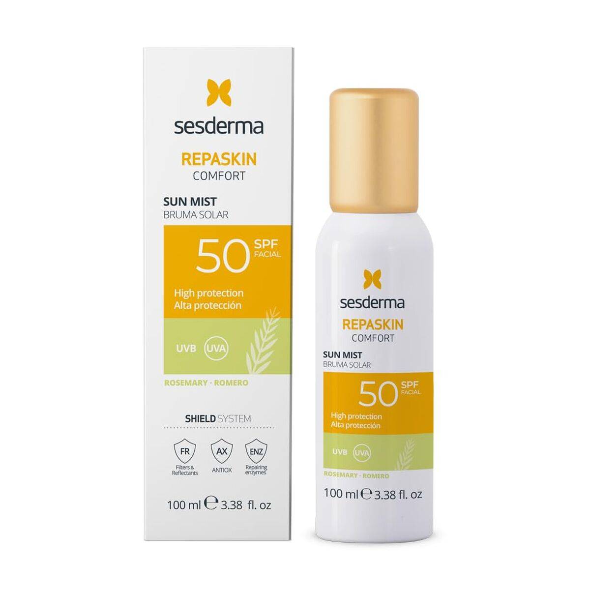 Bruma Solar Protectora Sesderma Repaskin Comfort Rosemary Spf 50 100 ml