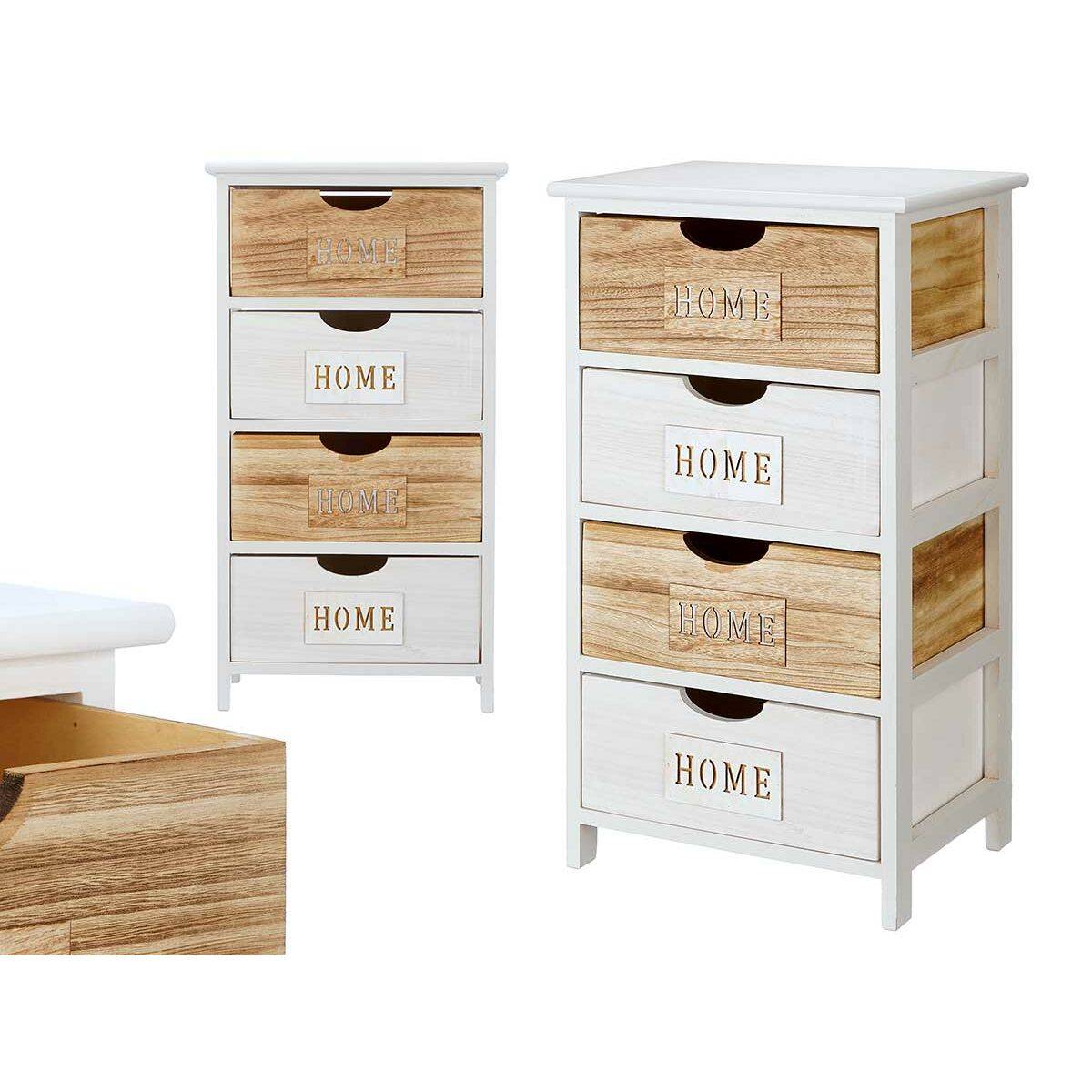 Cajonera Gift Decor Home Blanco Marrón 40 x 73,5 x 29 cm