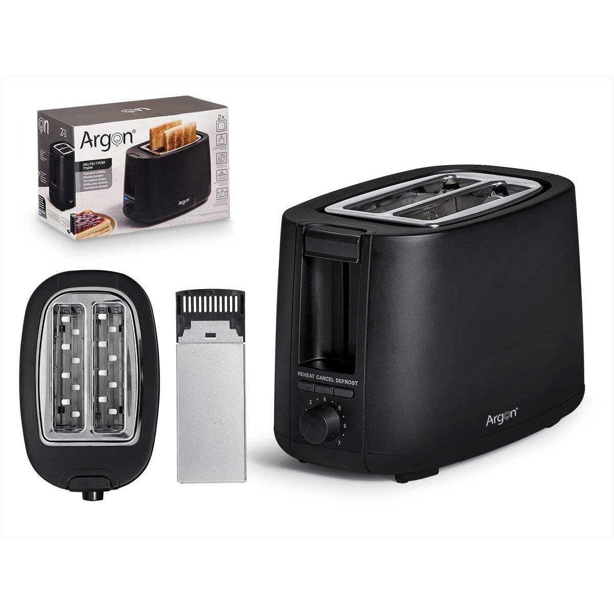 Tostadora Argon Negro 750 W
