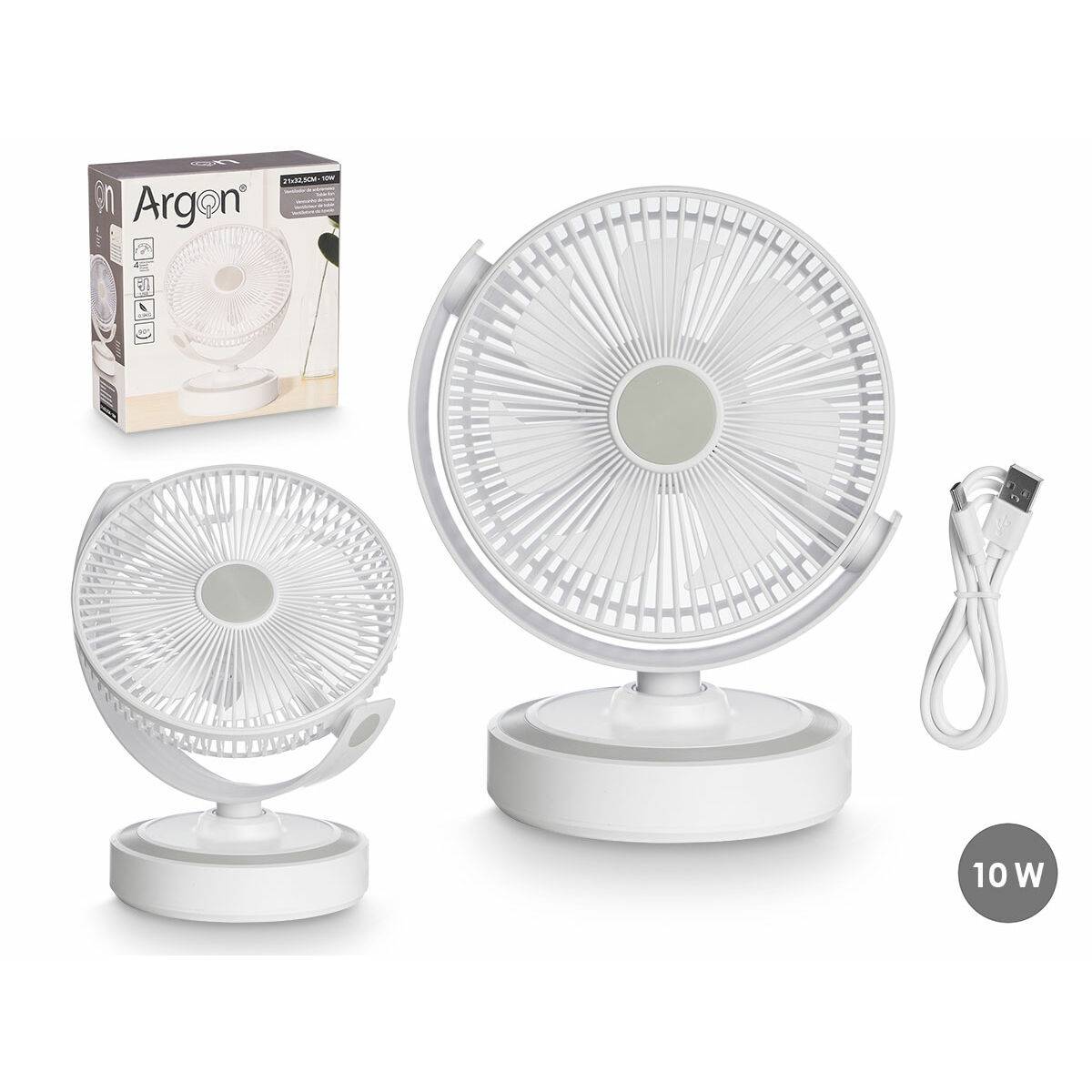 Ventilador de Sobremesa Argon Blanco 10 W 21 x 28 x 32,5 cm