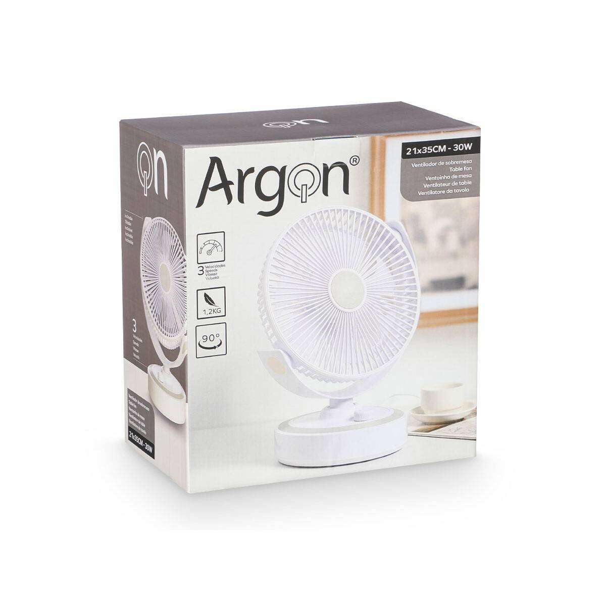 Ventilador de Sobremesa Argon Blanco 30 W 21 x 28 x 32,5 cm