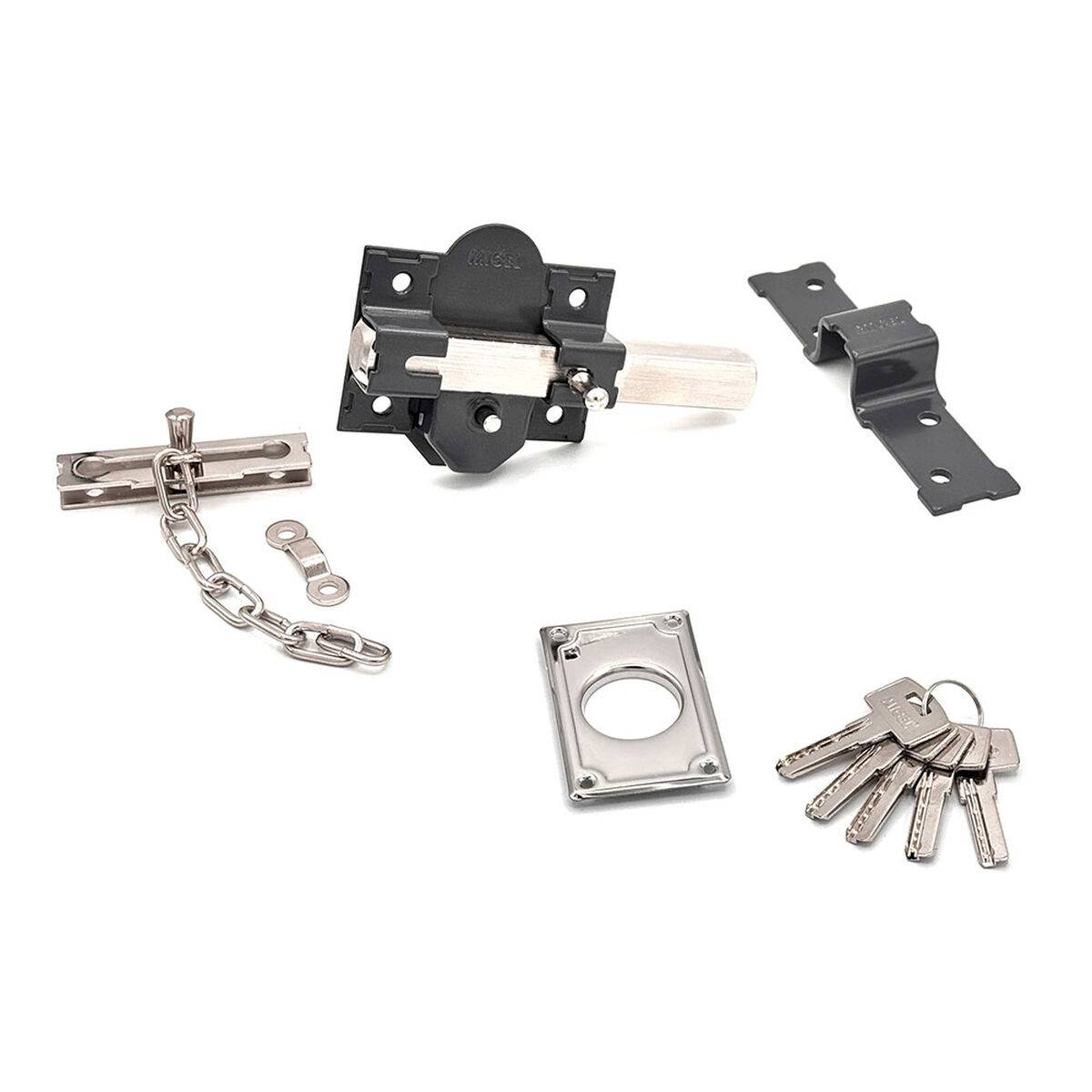 Cerrojo de seguridad Micel crr10 86b/50 Acero Gris 50 mm Sobreponer