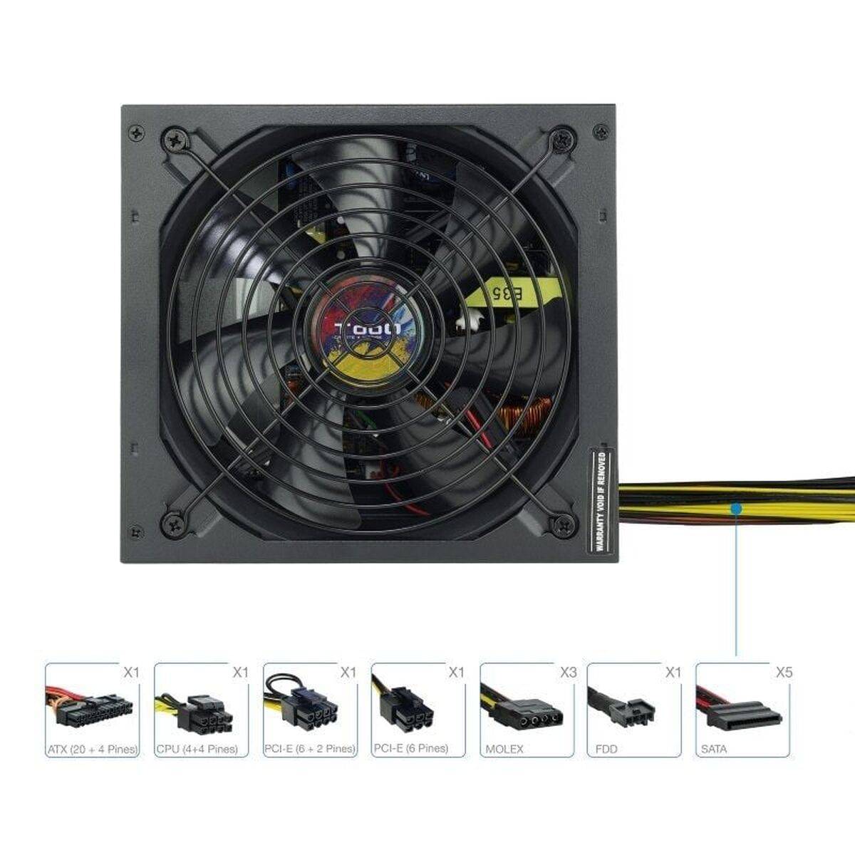 Fuente de Alimentación TooQ TQAPOLO-600SP ATX 600 W CE - RoHS