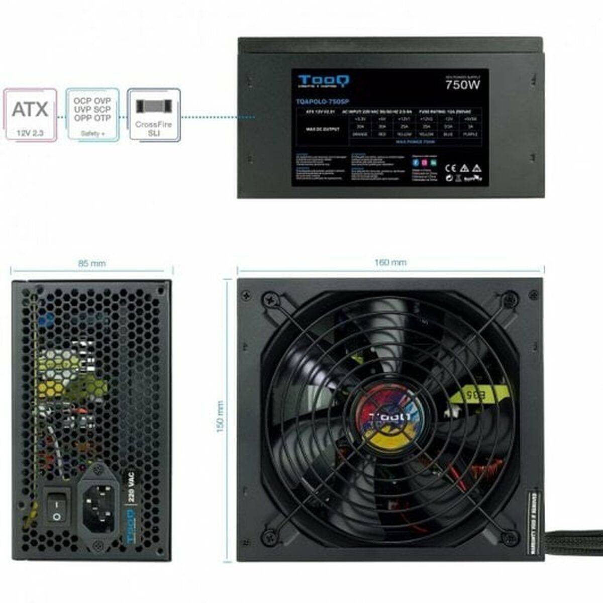 Fuente de Alimentación TooQ TQAPOLO-750SP ATX 750 W CE - RoHS