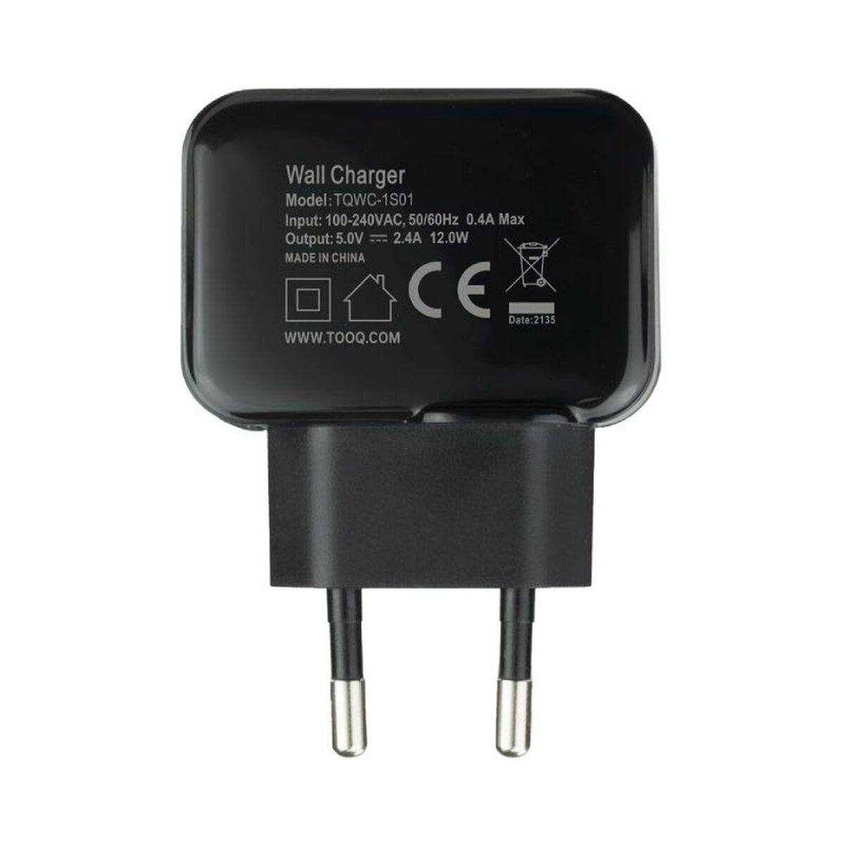 Cargador de Pared TooQ TQWC-1S01 Negro 12 W