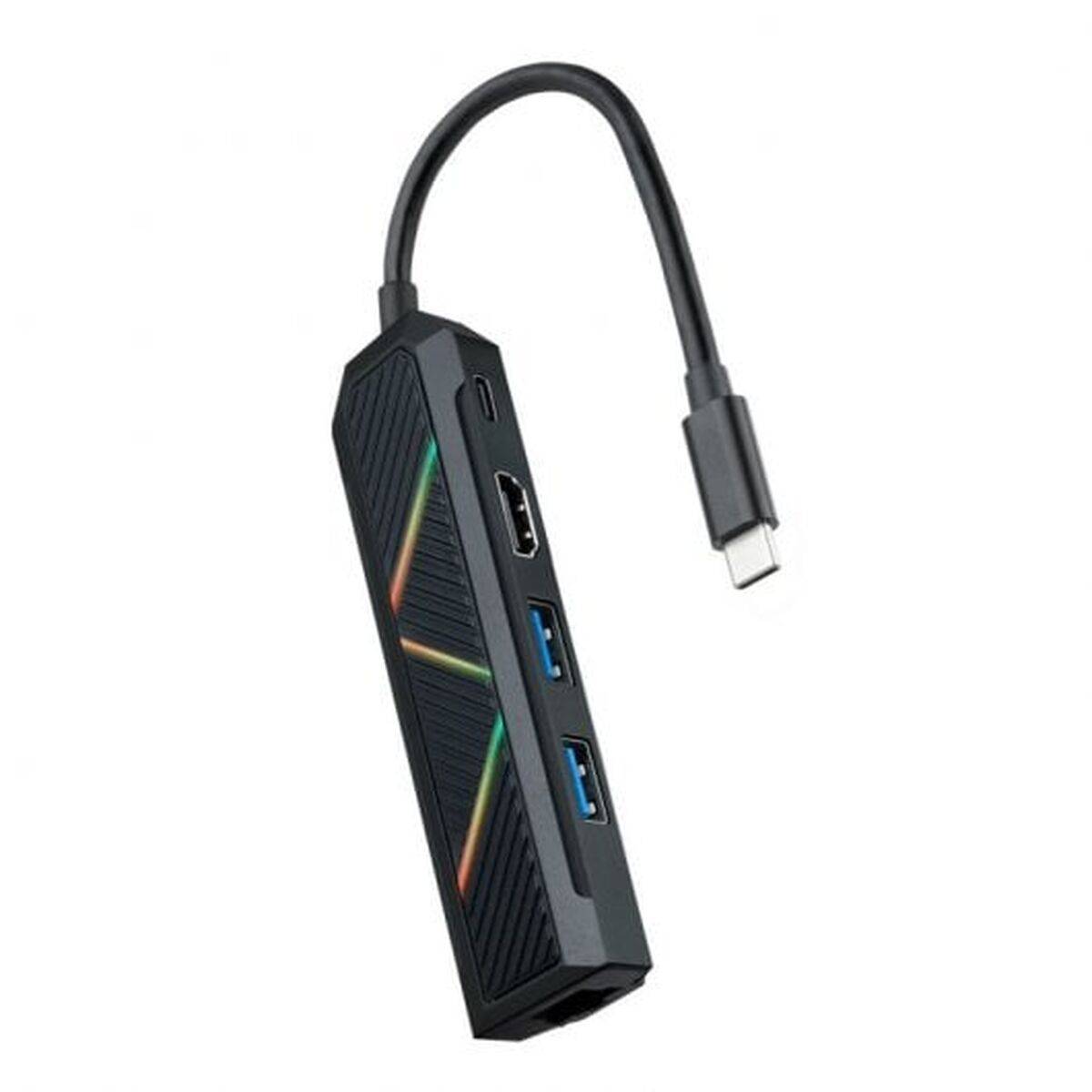Hub USB-C NANOCABLE 10.16.0501 Negro 100 W