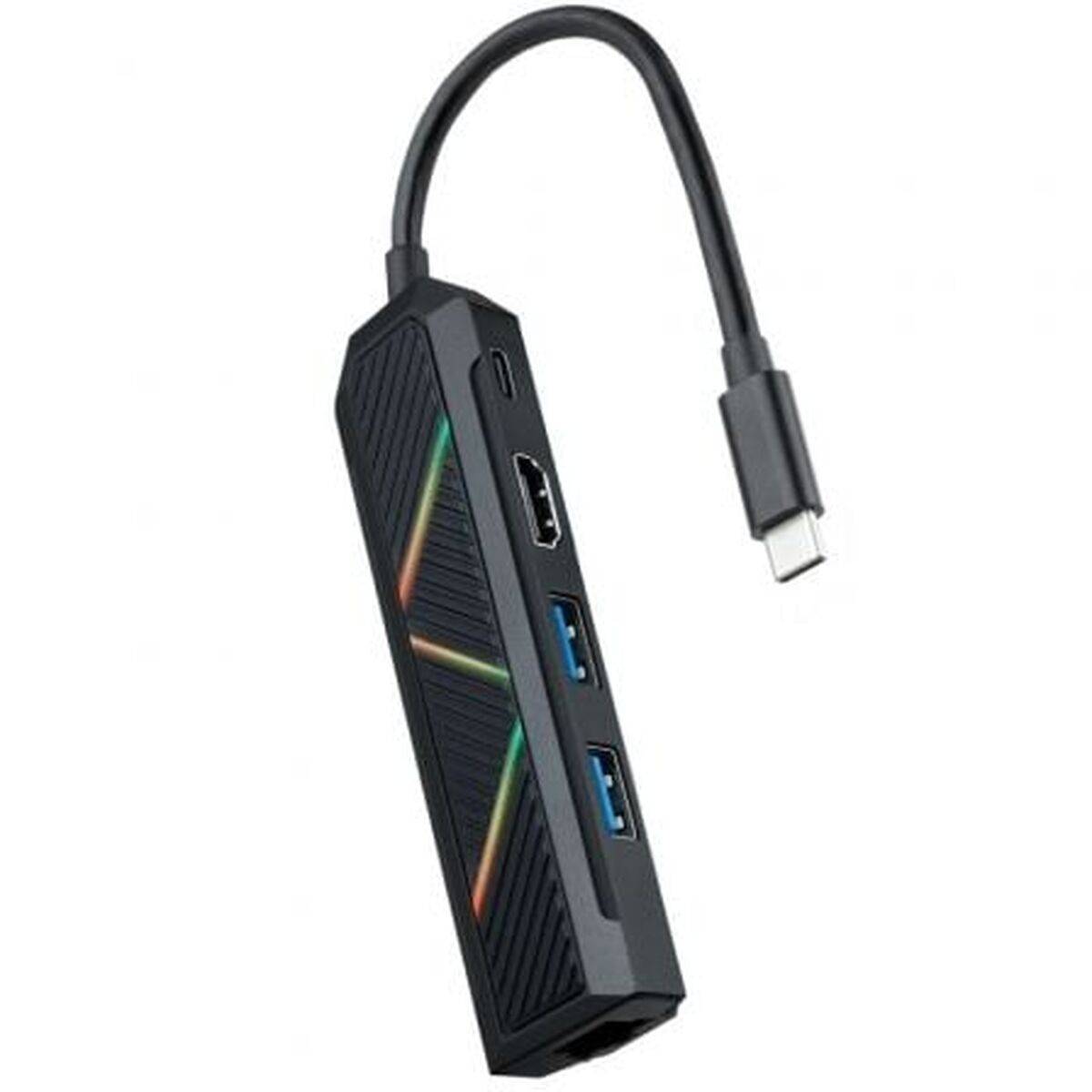 Hub USB-C NANOCABLE 10.16.0501 Negro 100 W