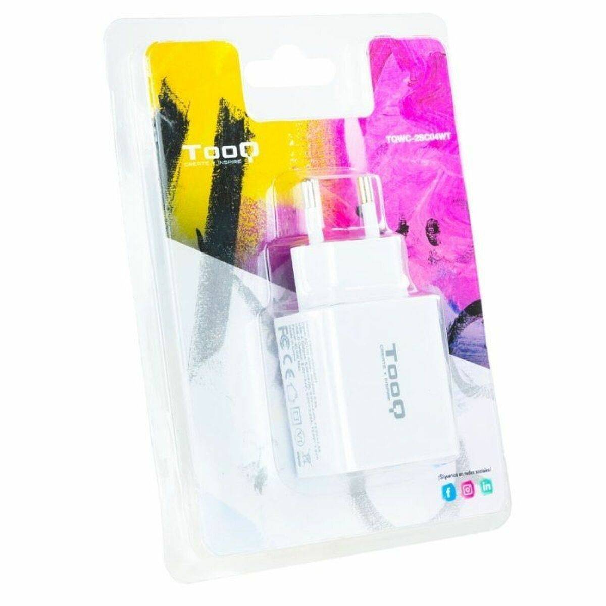 Cargador de Pared TooQ TQWC-2SC04WT Blanco 20 W