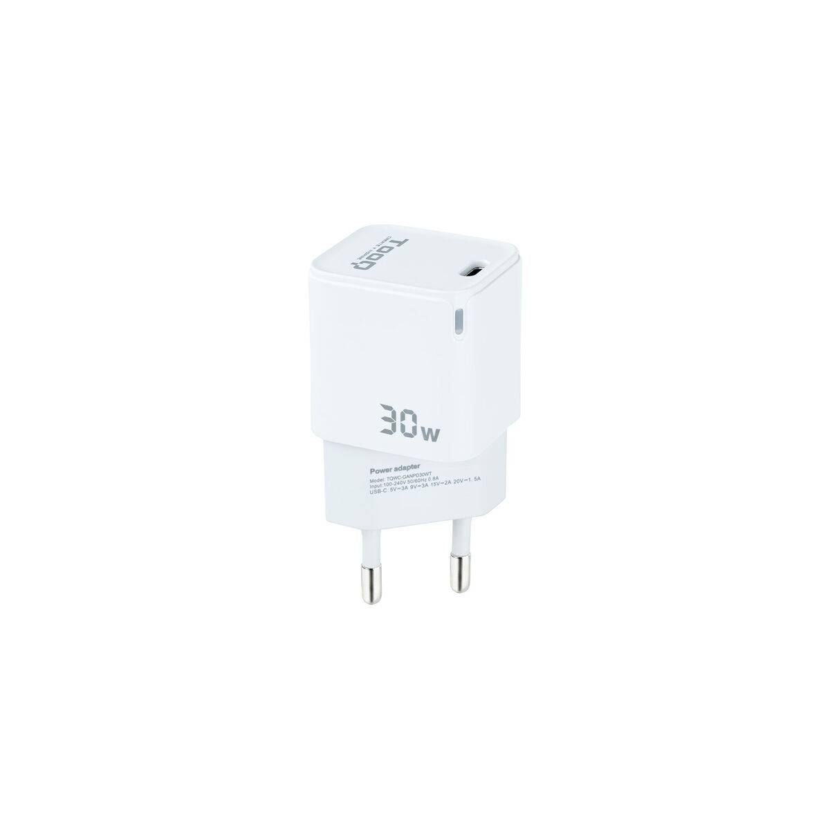 Cargador de Pared TooQ TQWC-GANPD30WT Blanco 30 W