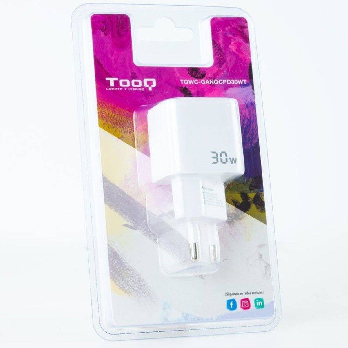 Cargador de Pared TooQ TQWC-GANQCPD30WT Blanco 30 W