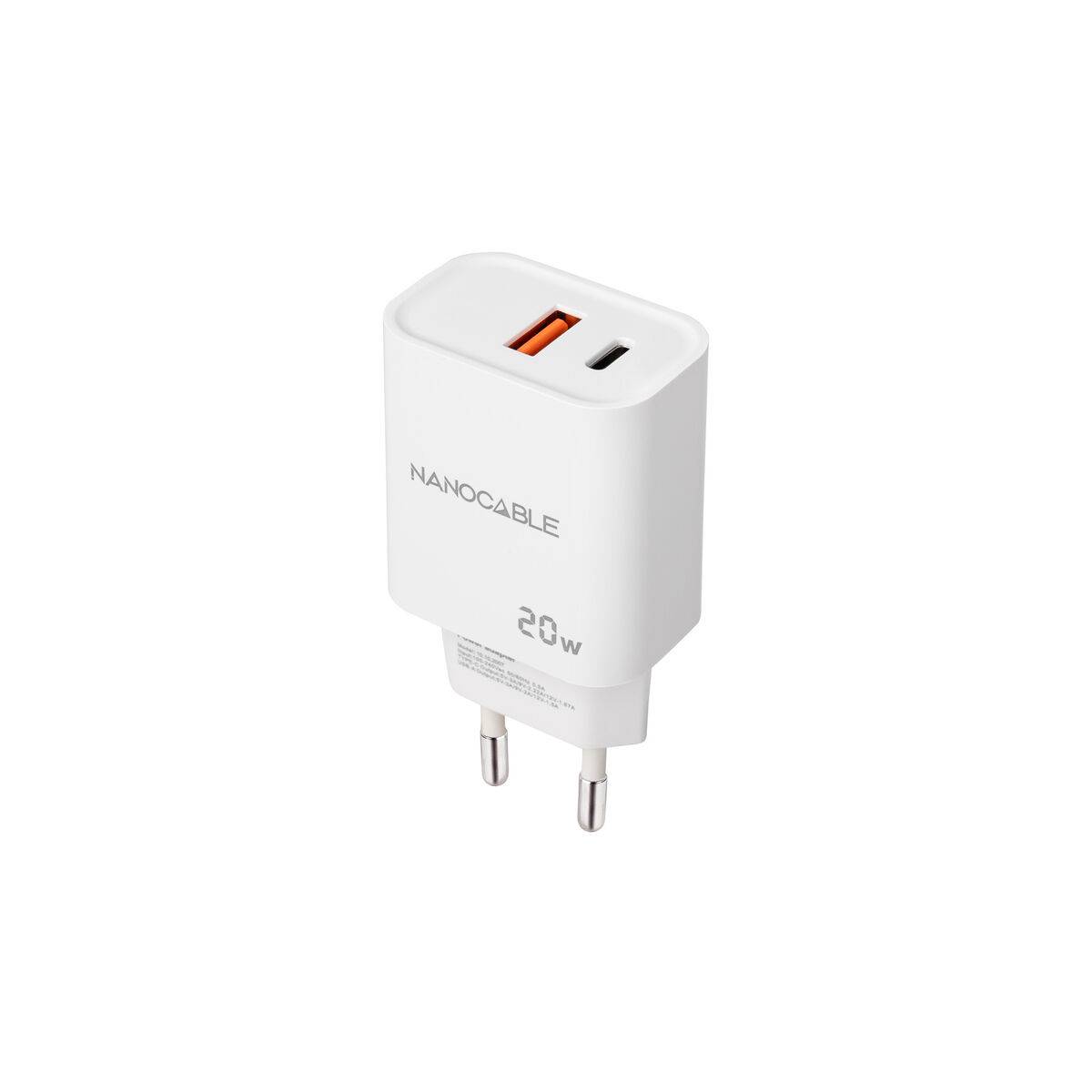 Cargador de Pared NANOCABLE 10.10.2007 Blanco 20 W