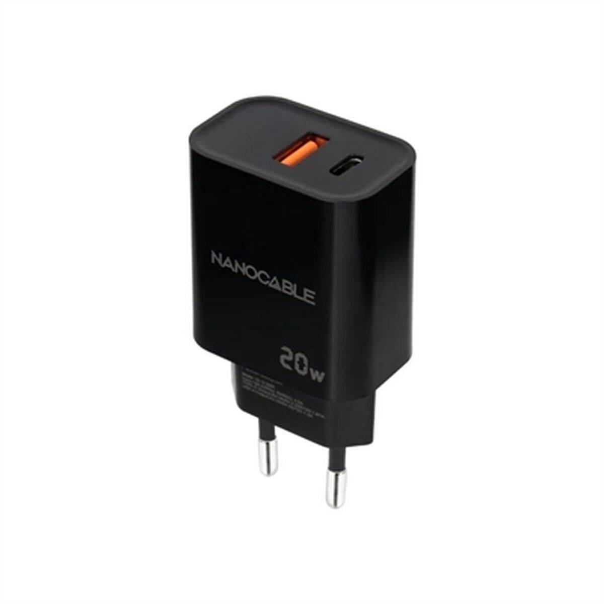 Cargador de Pared NANOCABLE 10.10.2008 Negro 20 W