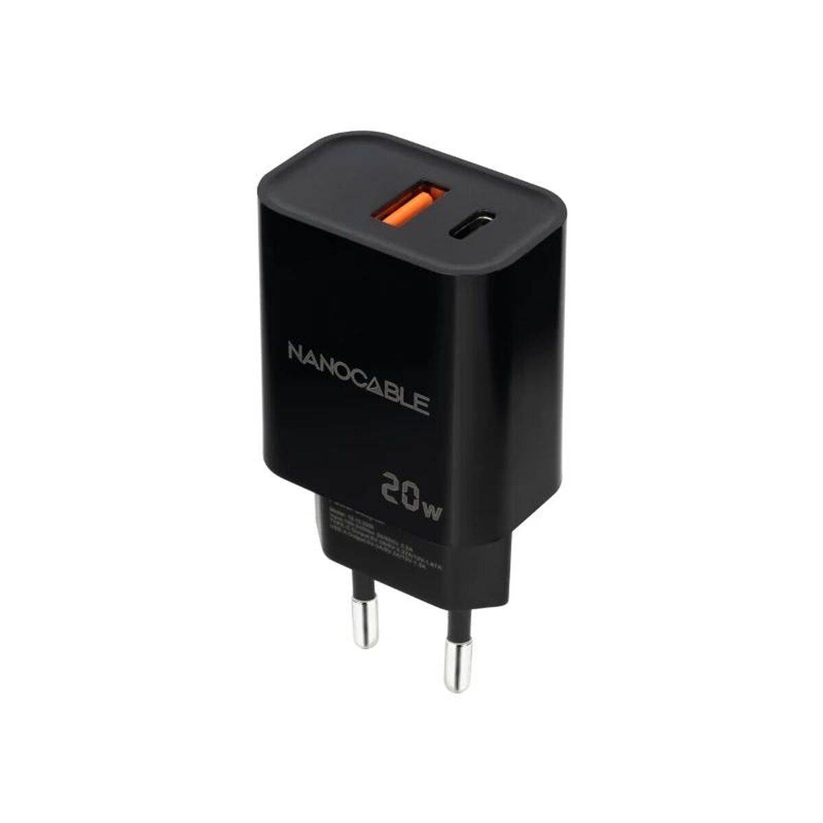 Cargador de Pared NANOCABLE 10.10.2008 Negro 20 W