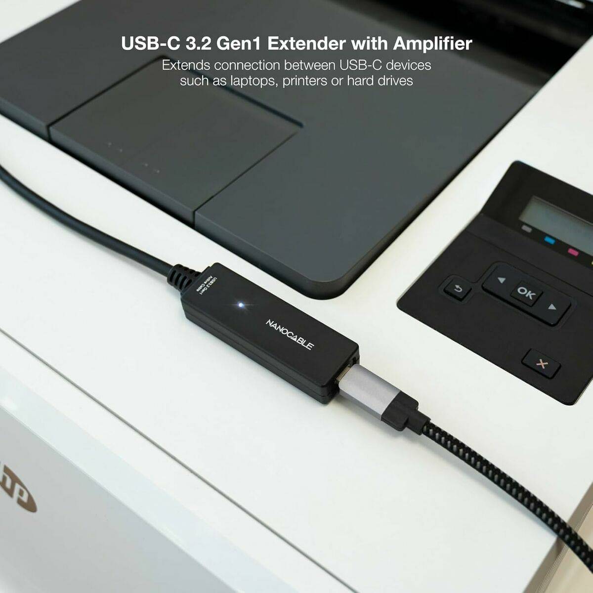 Cable USB NANOCABLE USB 3.2 amplif. C/M-C/H 5m Negro 5 m
