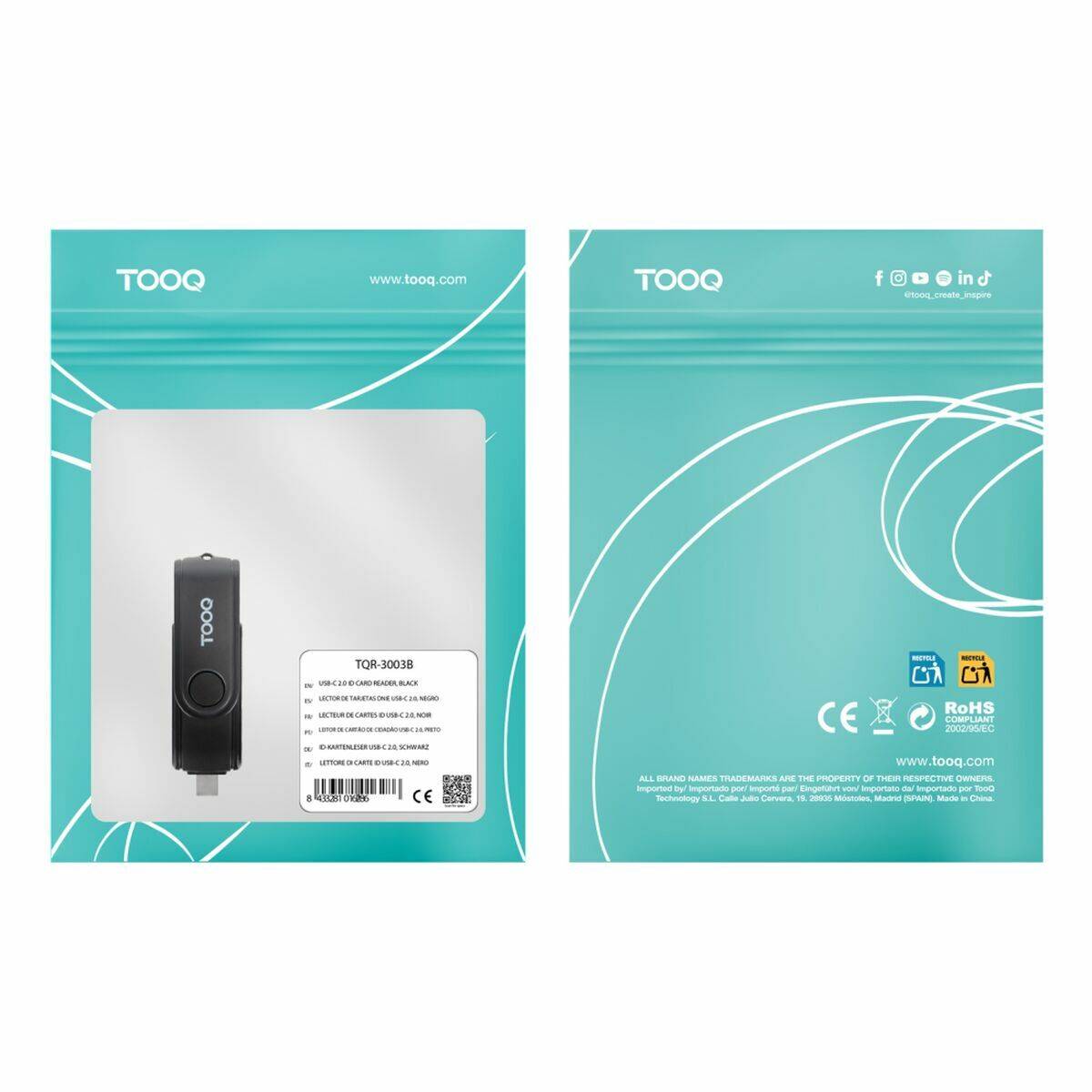 Lector de Tarjetas TooQ TQR-3003B Negro