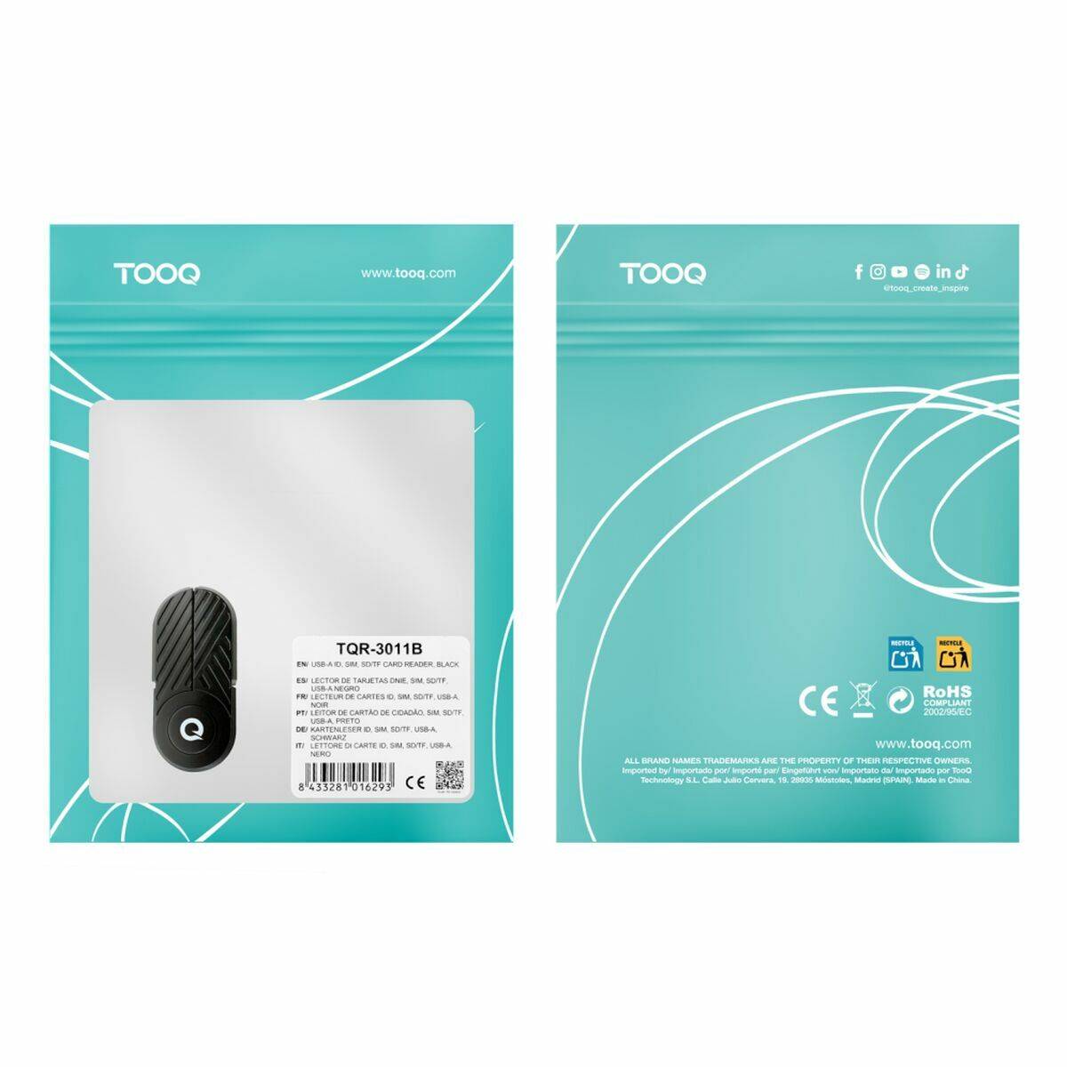 Lector de Tarjetas TooQ TQR-3011B Negro
