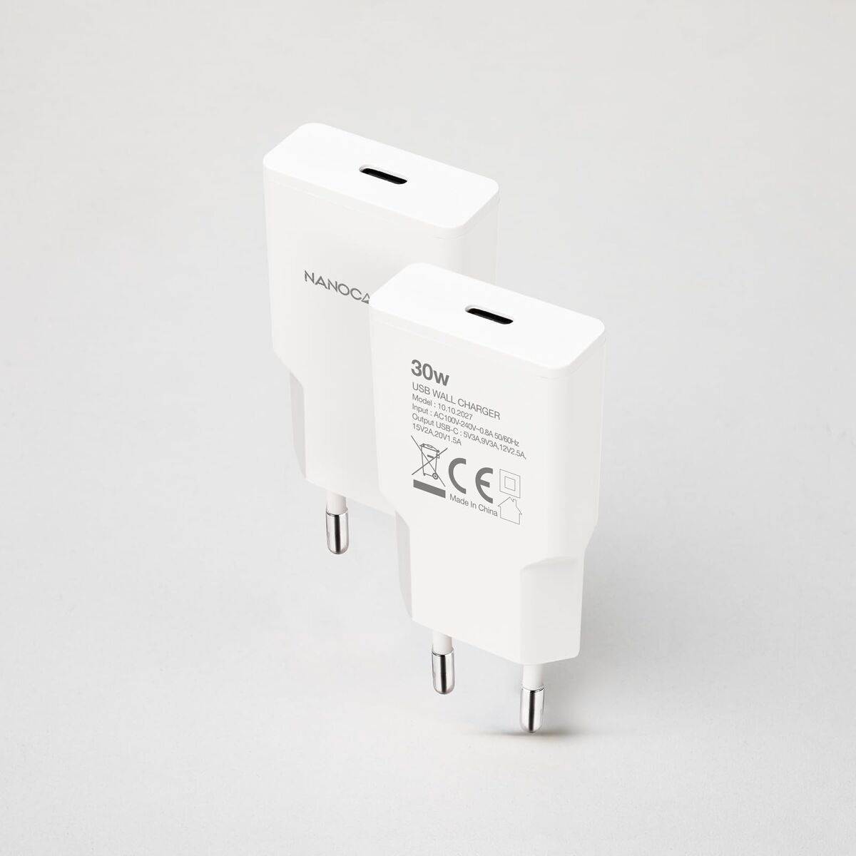 Cargador de Pared NANOCABLE 10.10.2027 Blanco 30 W