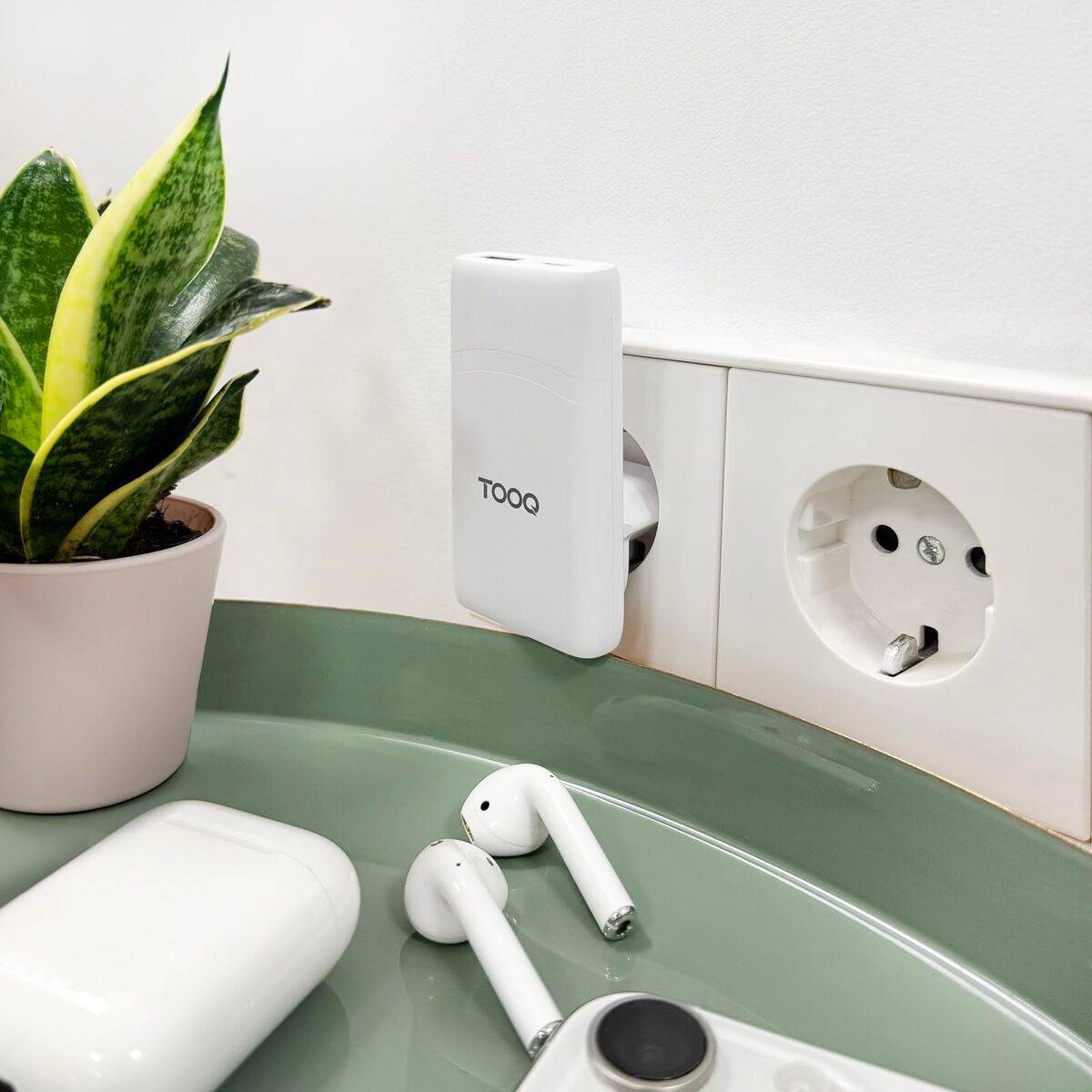 Cargador de Pared TooQ TQWC-GANSL65W1A1C Blanco 65 W