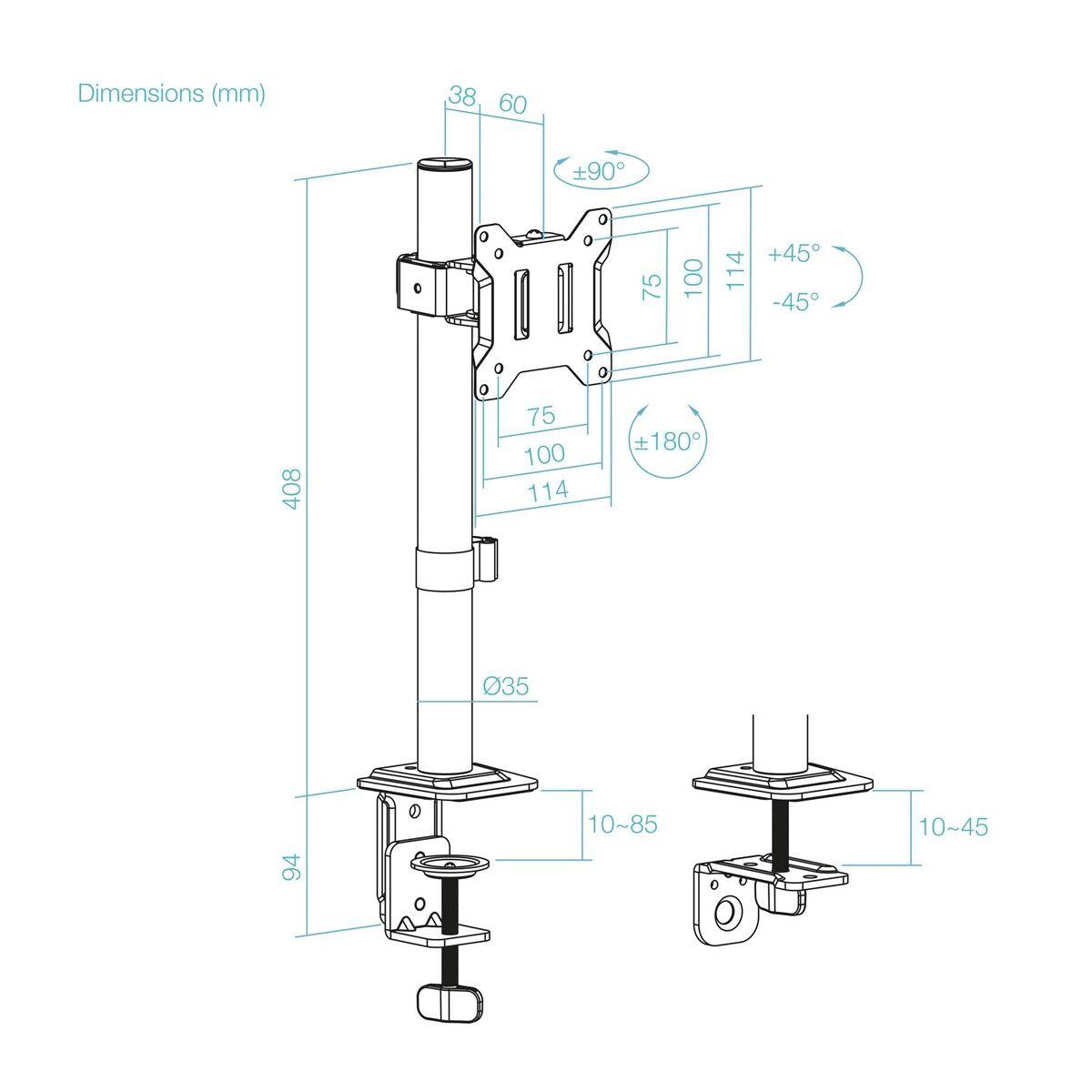 Soporte de Mesa para Pantalla TooQ DB1130TN-B 17" 32"