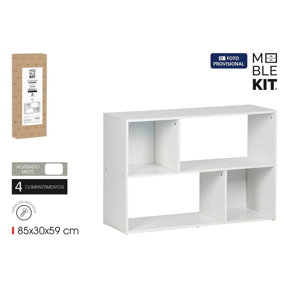 Estantería MobleKit Blanco Madera 85 x 30 x 59 cm