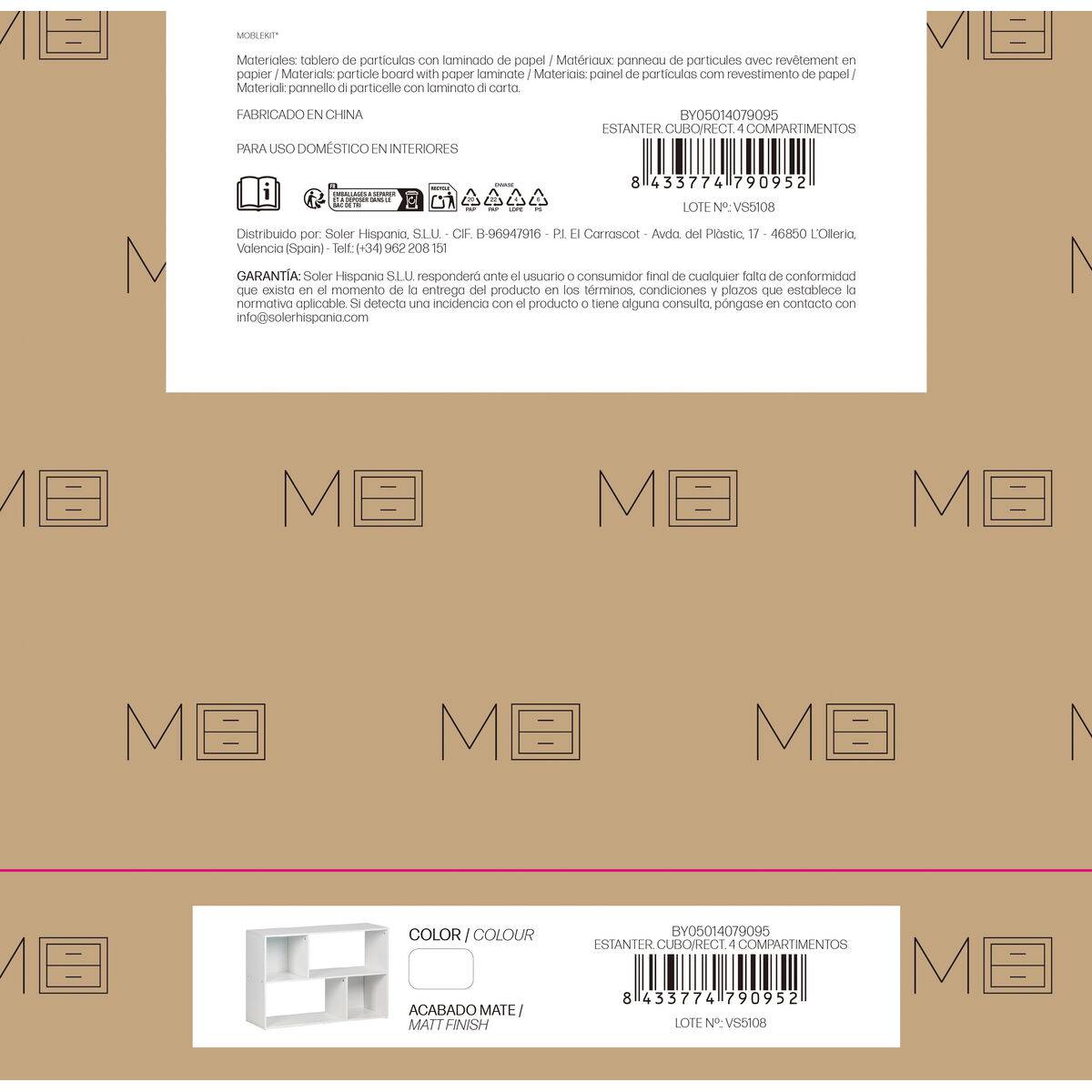 Estantería MobleKit Blanco Madera 85 x 30 x 59 cm
