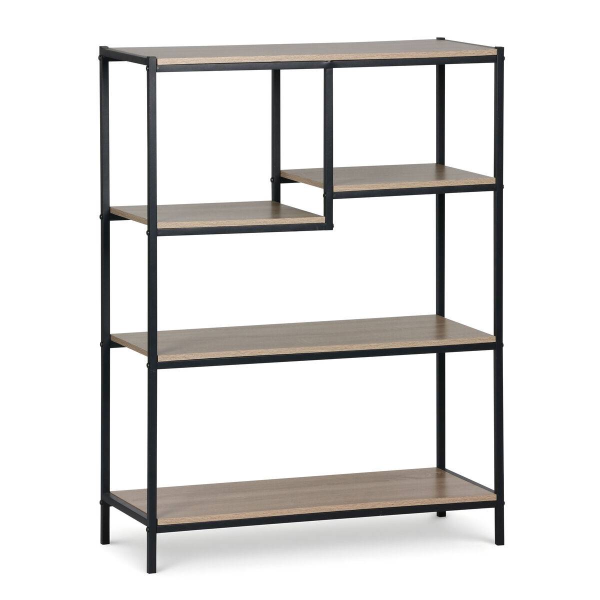 Estantería MobleKit Marrón Negro Madera Metal 75 x 30 x 100 cm