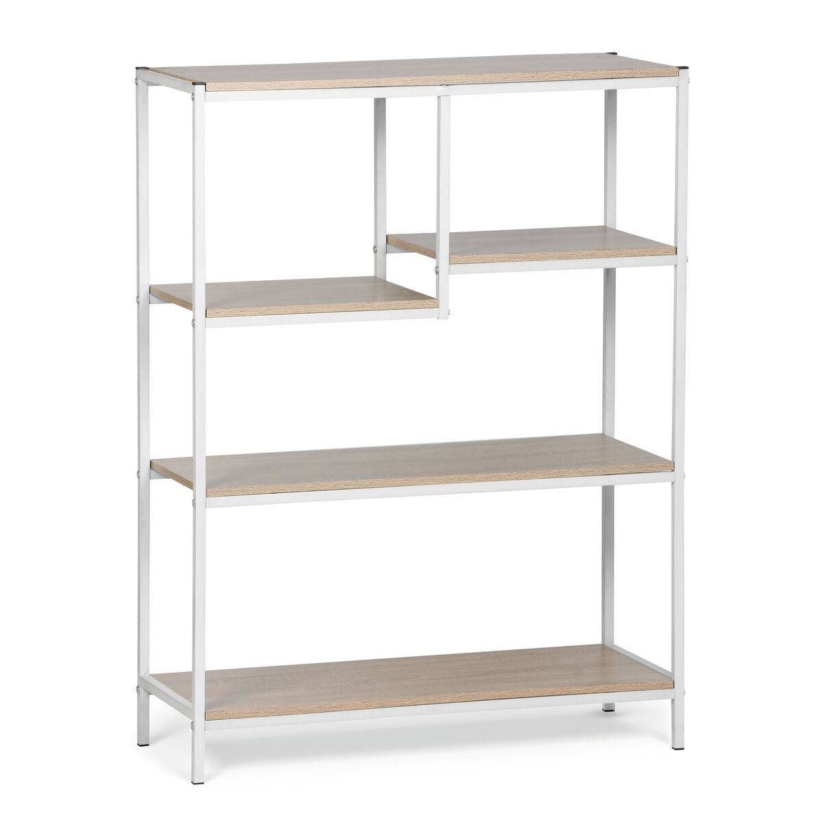 Estantería MobleKit Blanco Marrón Madera Metal 75 x 30 x 100 cm