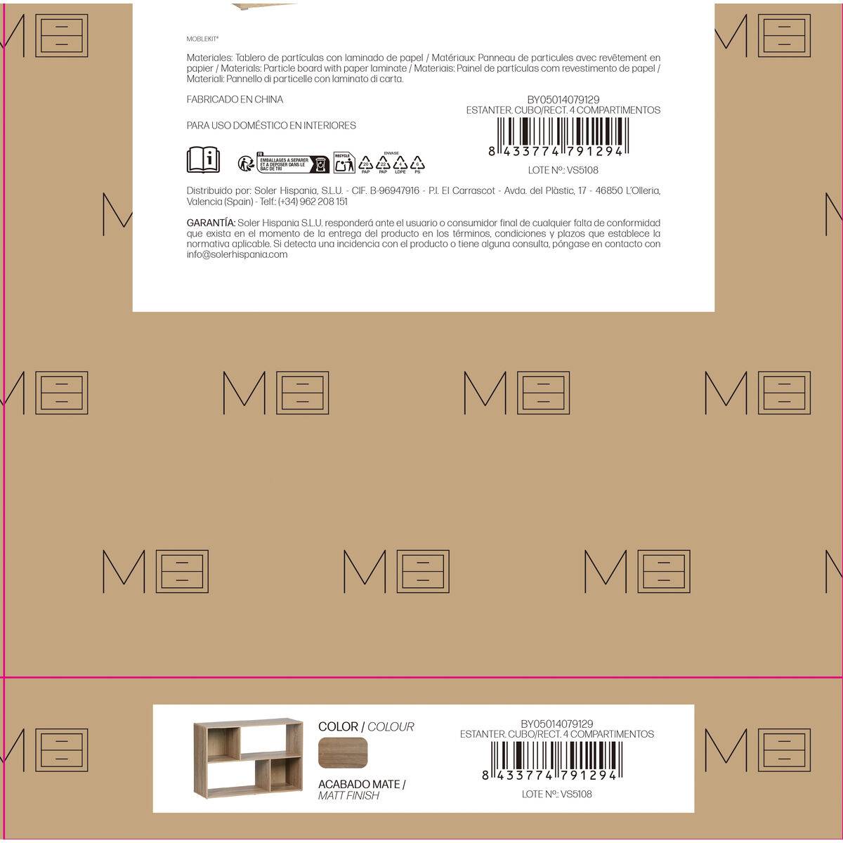 Estantería MobleKit Marrón Madera 85 x 30 x 59 cm