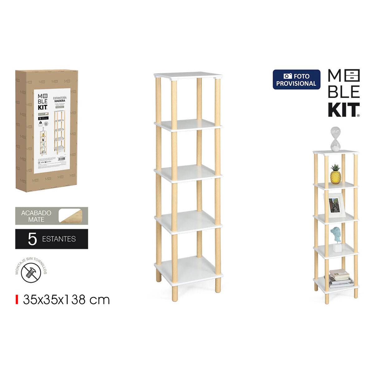 Estantería MobleKit Blanco Madera 35 x 35 x 138 cm