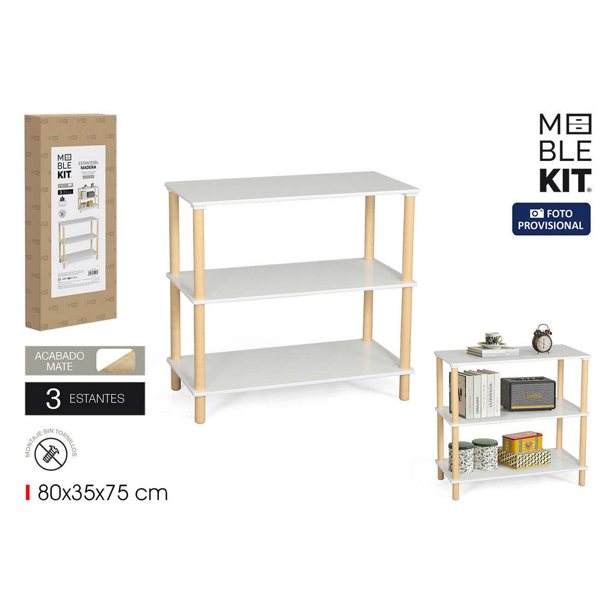Estantería MobleKit Blanco Madera 80 x 35 x 75 cm