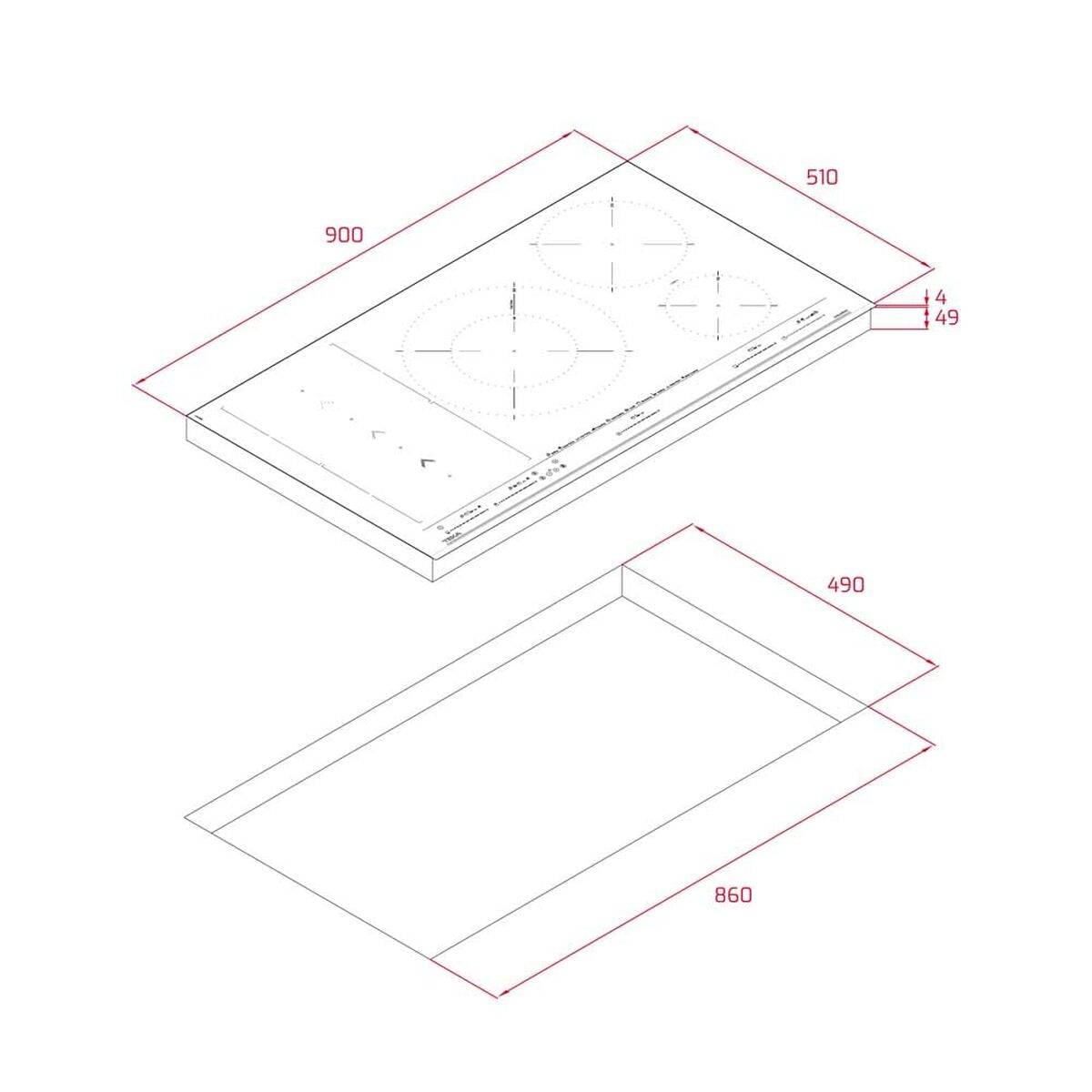 Placa de Inducción Teka IZS97630MSTBK 90 cm 10800 W