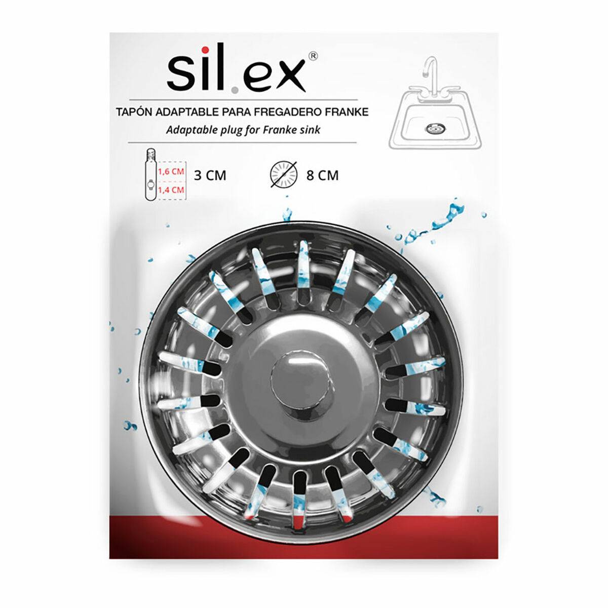 Filtro Fregadero Silex Acero Inoxidable Ø 8 cm Plateado