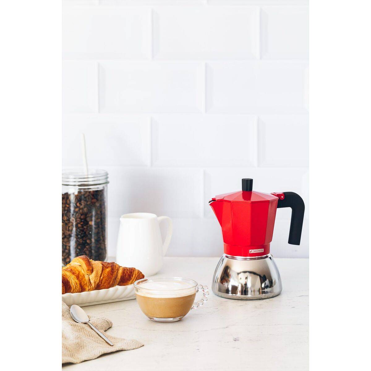 Cafetera Italiana BRA INOX RED 3T Rojo