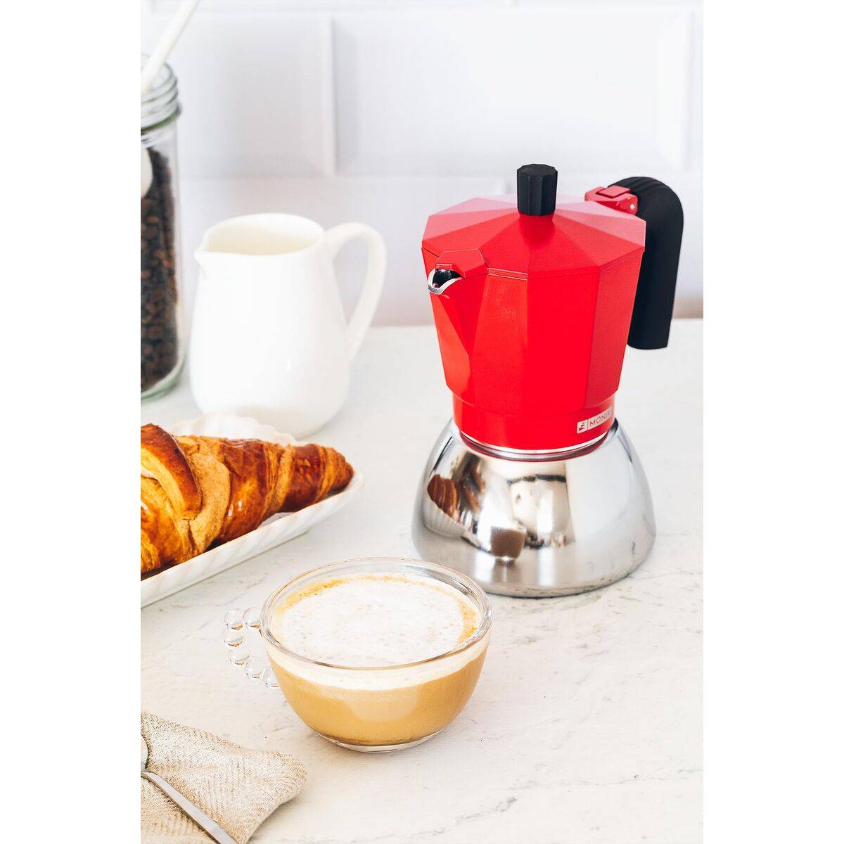 Cafetera Italiana BRA INOX RED 3T Rojo